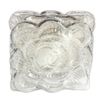 Glass flower relief wall lamp by Erco, Germany 1970