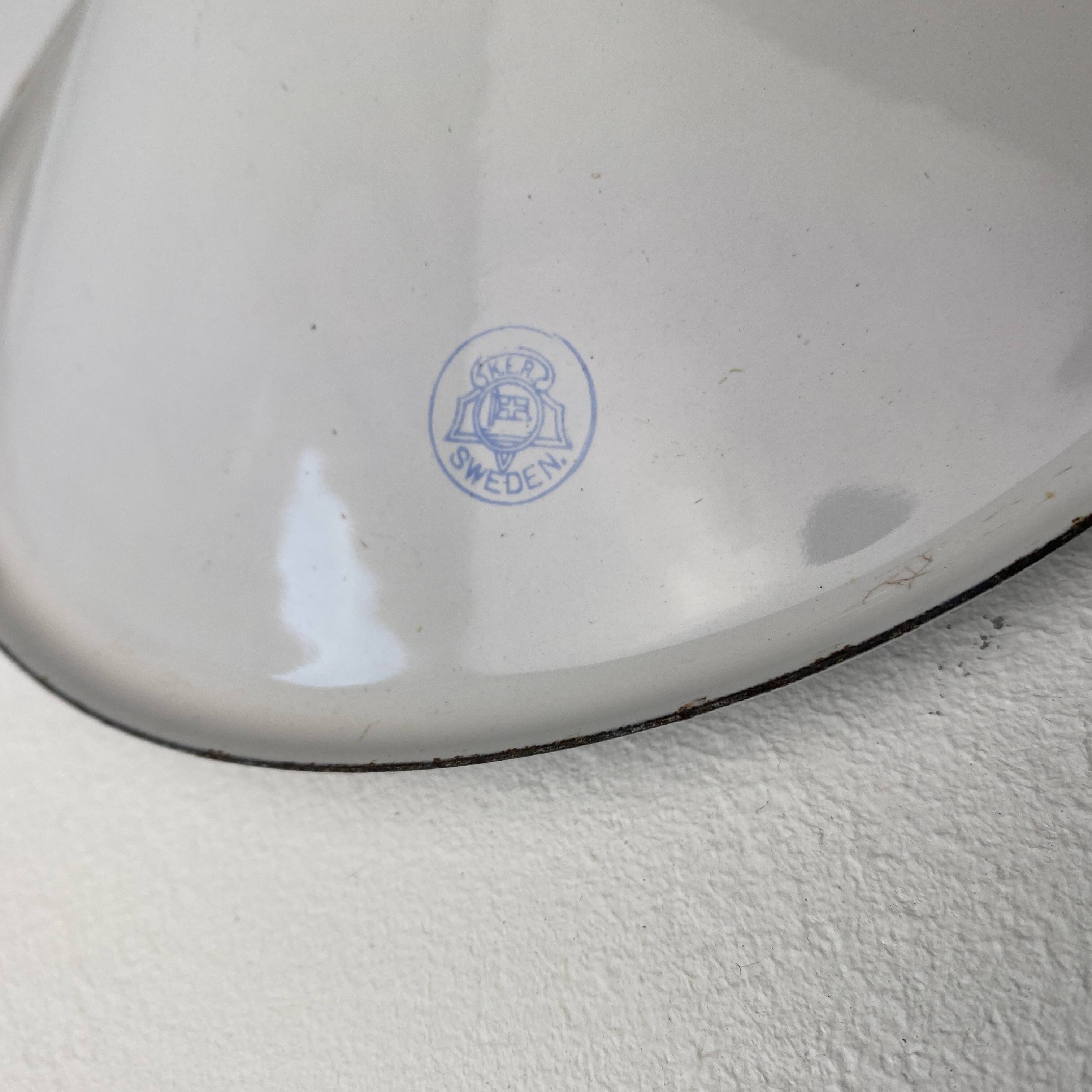 OLD SMALL INDUSTRIAL WHITE ENAMEL PENDANT