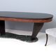 Dining Table by Vittorio Dassi with Oval Black Opaline Glass Top and Marble Base