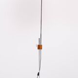Mid Century Adjustable Chrome Walnut Floor Lamp by Hans Eichenberger 1950s