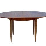 Vintage Scandinavian teak dining round table 60s