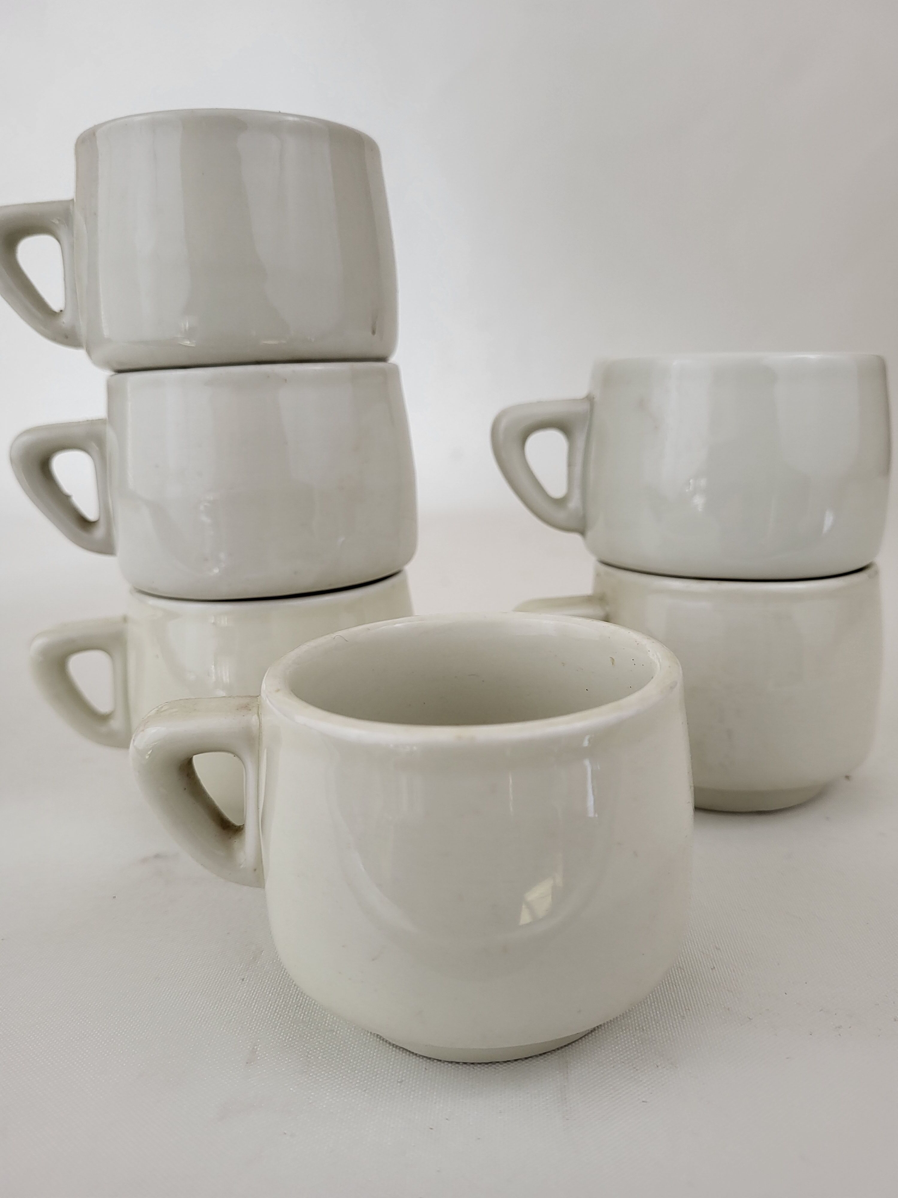6 coffee cups thick porcelain bistro