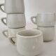6 coffee cups thick porcelain bistro