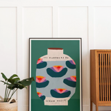 Affiche murale vase coloré nénuphars 30cm*40cm