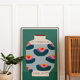 Affiche murale vase coloré nénuphars 30cm*40cm