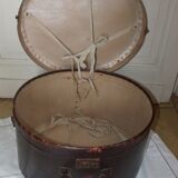 Studded old leather hat box