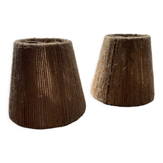 Pair of lampshades in jute string