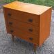 Vintage chest of drawers in gilded oak from the 50s 3 drawers feet bobbin
