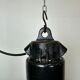 Industrial Black Enamel Factory Pendant Lamp with Iron Top, 1950s