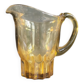 Vintage yellow tinted glass pitcher