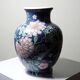 Large baluster vase in Chinese porcelain with vintage floral decoration from the 1970s-80s.