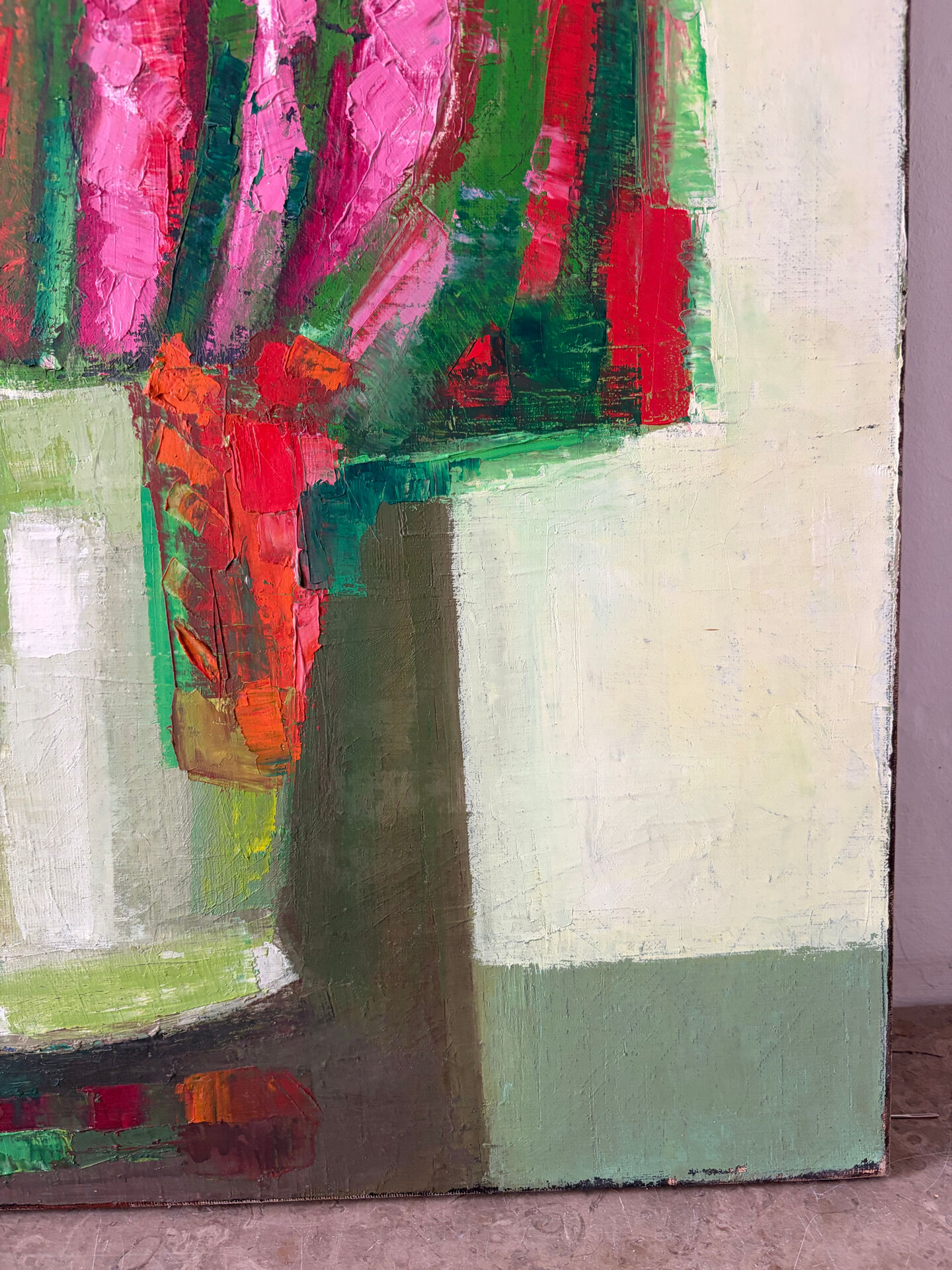 Abstract bouquets, knife oil painting