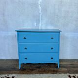 commode vintage bleu