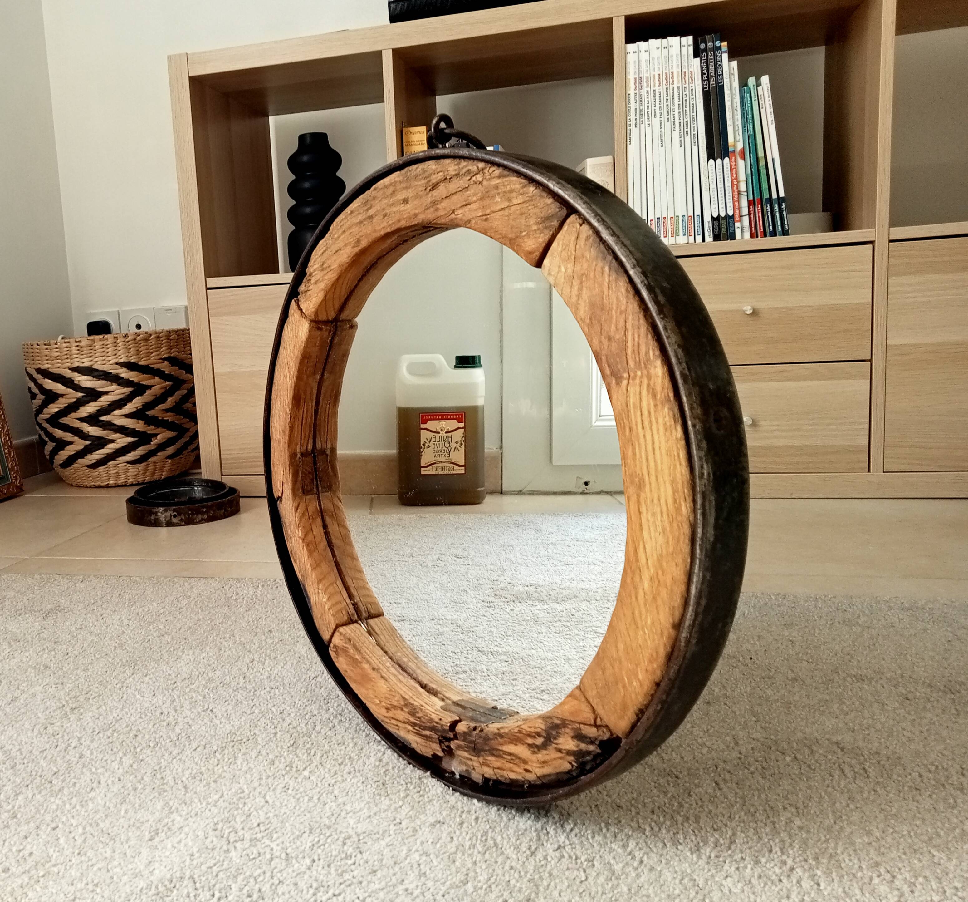 Miroir ancien brutaliste en fer forgé DLG Jean Touret