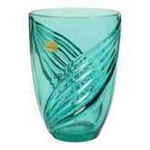 Vase en verre turquoise vintage Luminarc France
