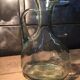 Bluish green glass decanter