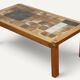Coffee table by Pierre Chapo in solid elm and ceramic – circa 1960