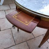 Table bouillotte ancienne style louis xvi plateau marbre