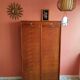 Filing cabinet with curtains