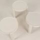 SET OF THREE STACKING SIDE TABLES IN WHITE MOULDED PLASTIC