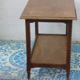 Side table, serving double tray, wood varnish, elegant and vintage