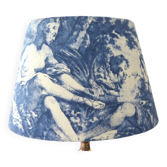 Oval lampshade in vintage toile de Jouy
