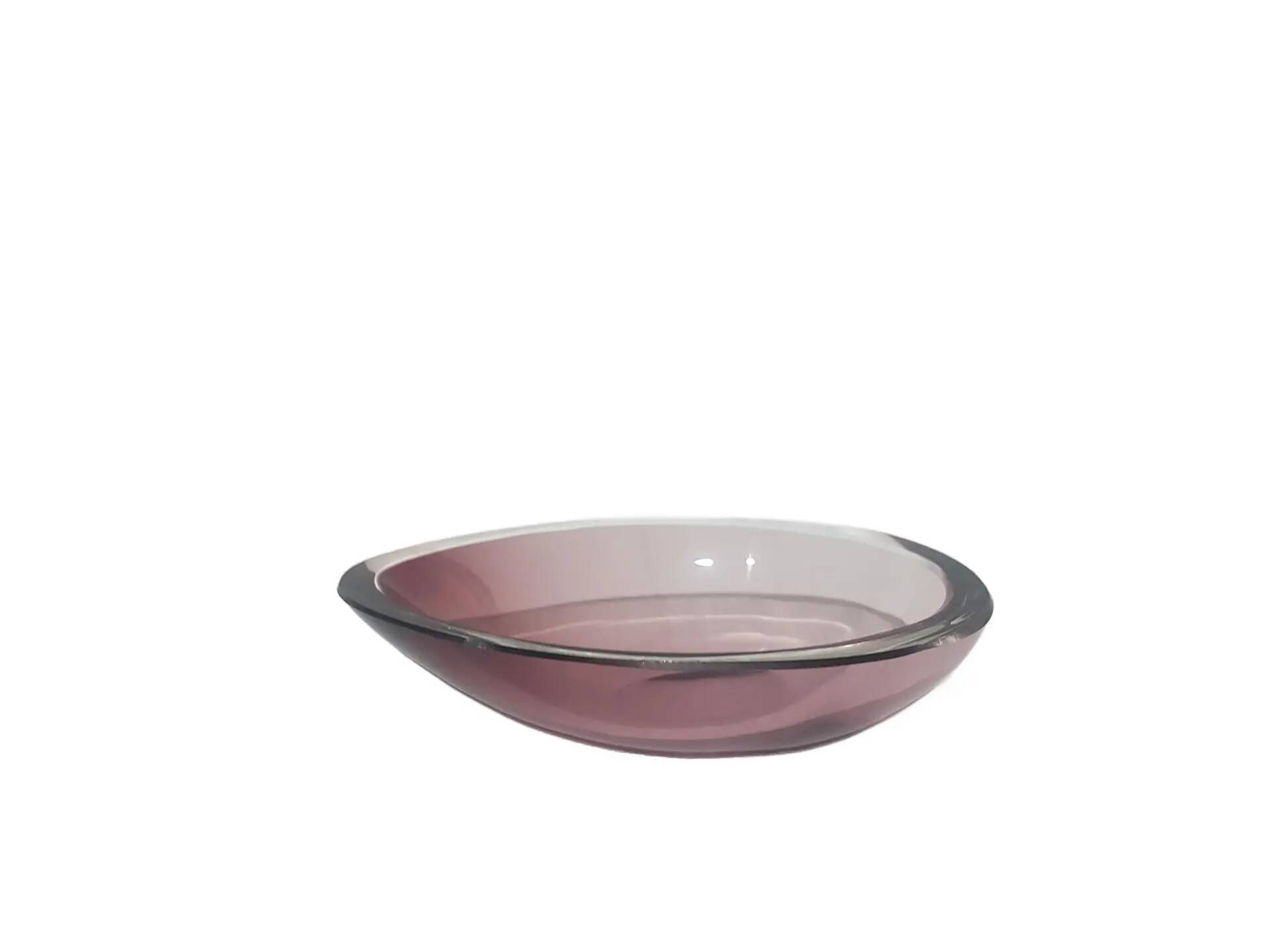 Decorative bowl, pink-purple, glass, designed by A. F. Gangkofner, Hessengl