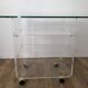 Desserte design David Lange – plexiglas & verre – années 70