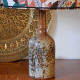 Scandinavian style fabric lampshade table lamp on sandstone base