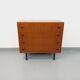 Vintage Scandinavian style chest of drawers in teak and black metal from the 60s