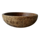 Large carved wooden basket from the Marquesas Islands, folk art