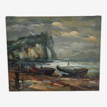 Oil on canvas Etretat