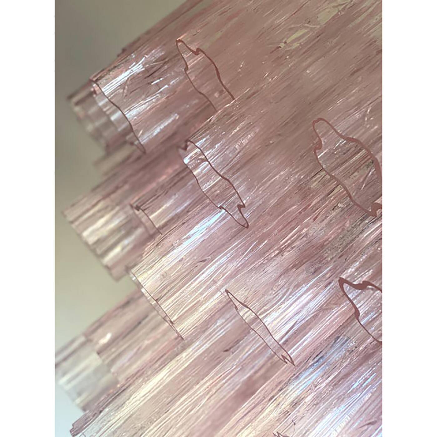 Contemporary Pink “Tronchi” Murano Glass Chandelier