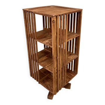 rotating library in Burmese teak