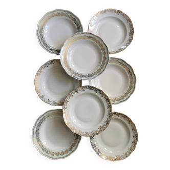 Mismatched vintage porcelain soup plates