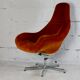 Space age chair, fiberglass, orange velvet, circa 1970s