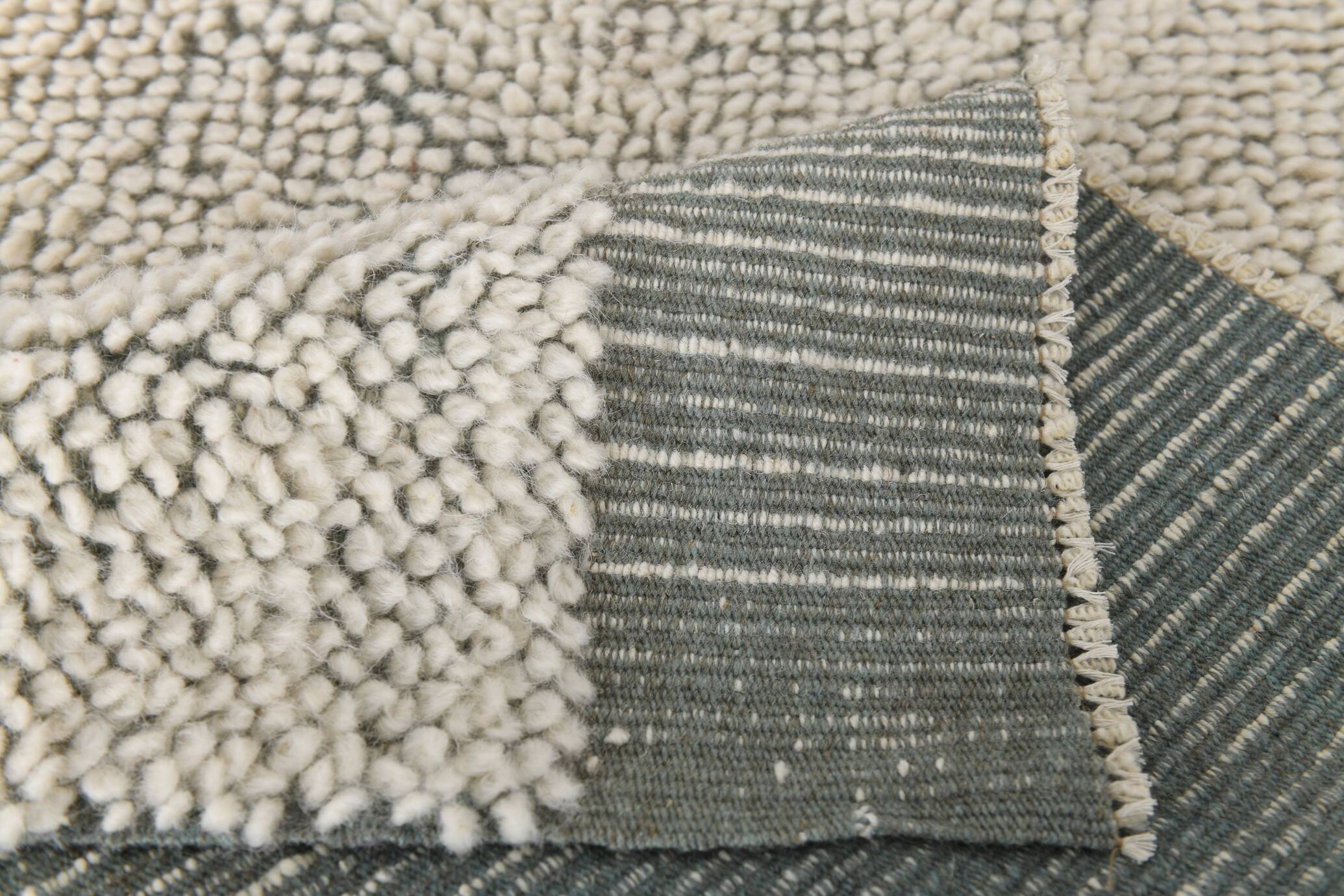 4x7 Shades Of Ash Green Handmade Wool Vintage Rug, 129x217Cm SK 34947