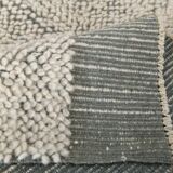 Tapis vintage en laine fait main vert cendré 4x7 nuances, 129x217Cm SK 34947