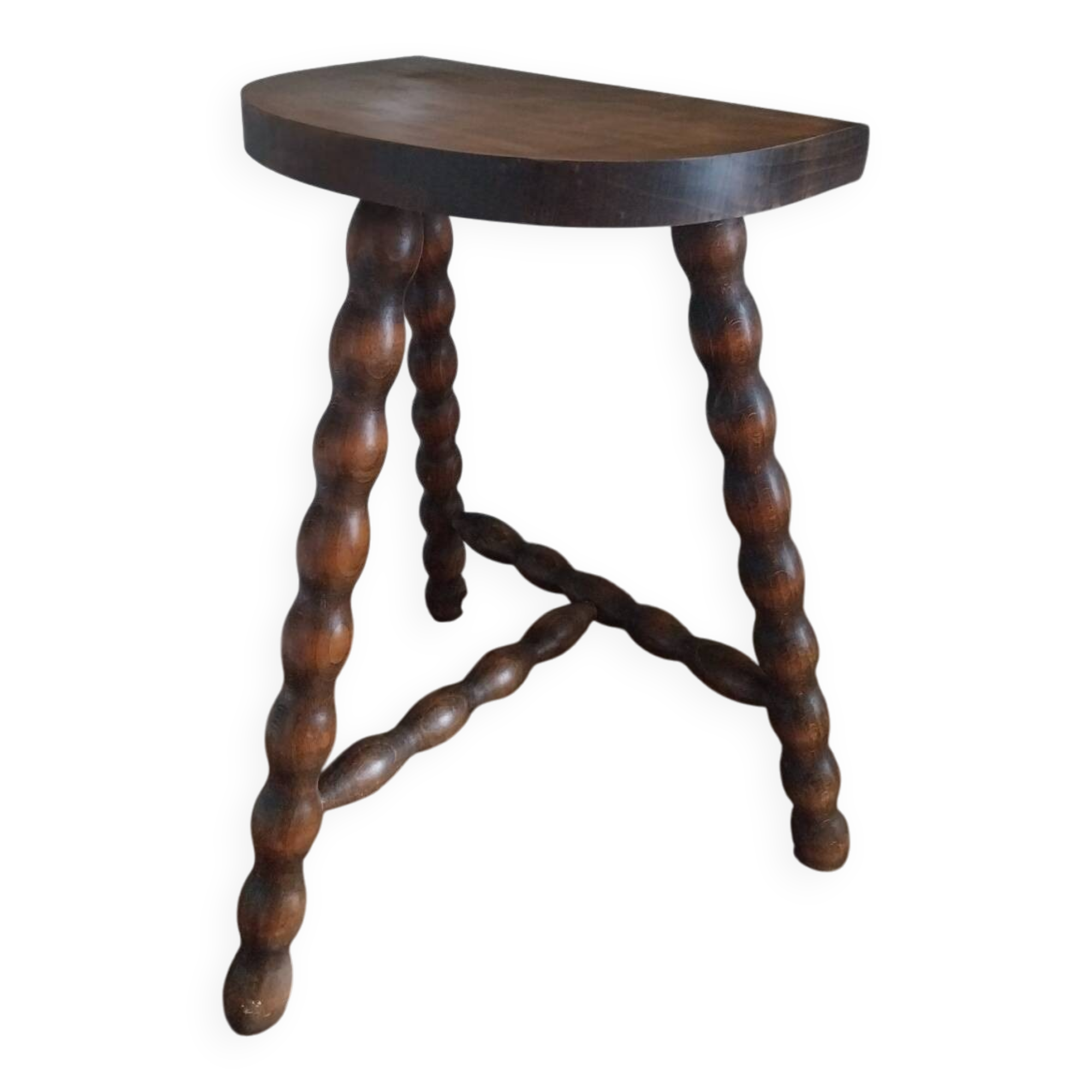 Tripod stool with turned legs