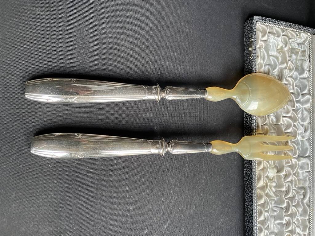 Salad serving cutlery in a box – Art Deco