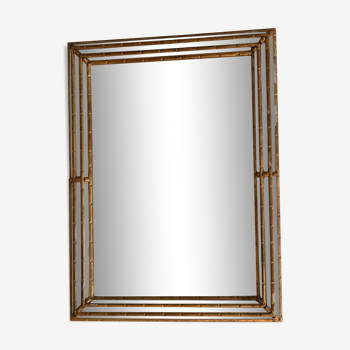 Large mirror with closed wooden and gilded stucco from the 19th century 60x83cm