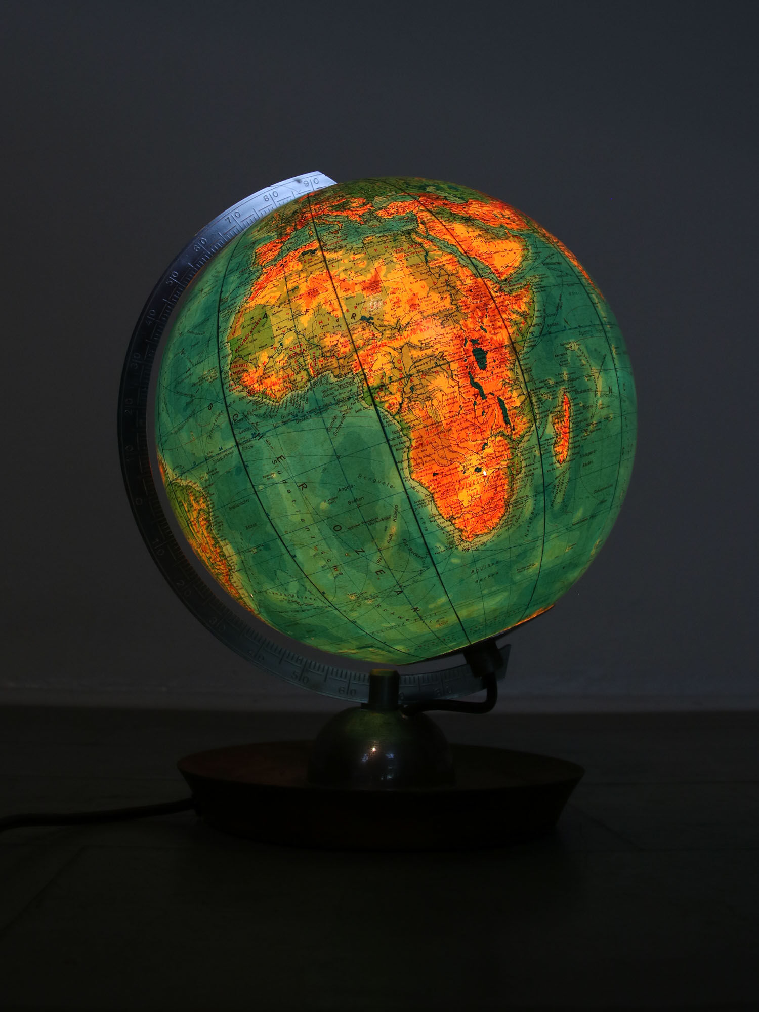 Mid-century Illuminated Glass Globe, 60s