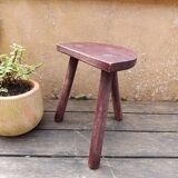 old wooden shepherd's stool tripod half-moon