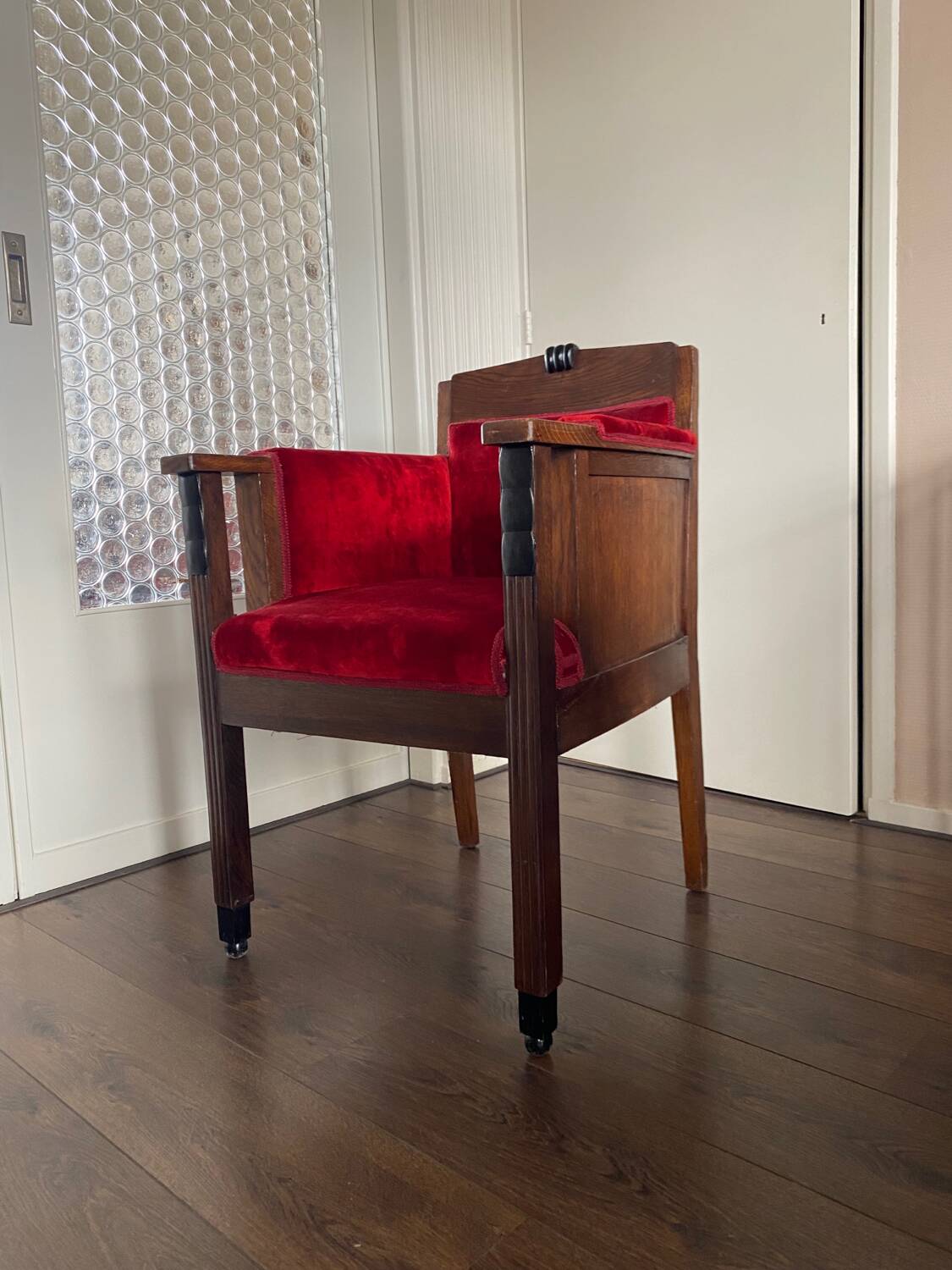 Bureau ou Chaise d'Appoint Art Déco en Chêne de l'École d'Amsterdam, années 1920