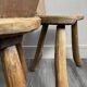 Pair of solid wood farmhouse stools