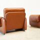 Ensemble de fauteuils en cuir cognac italien