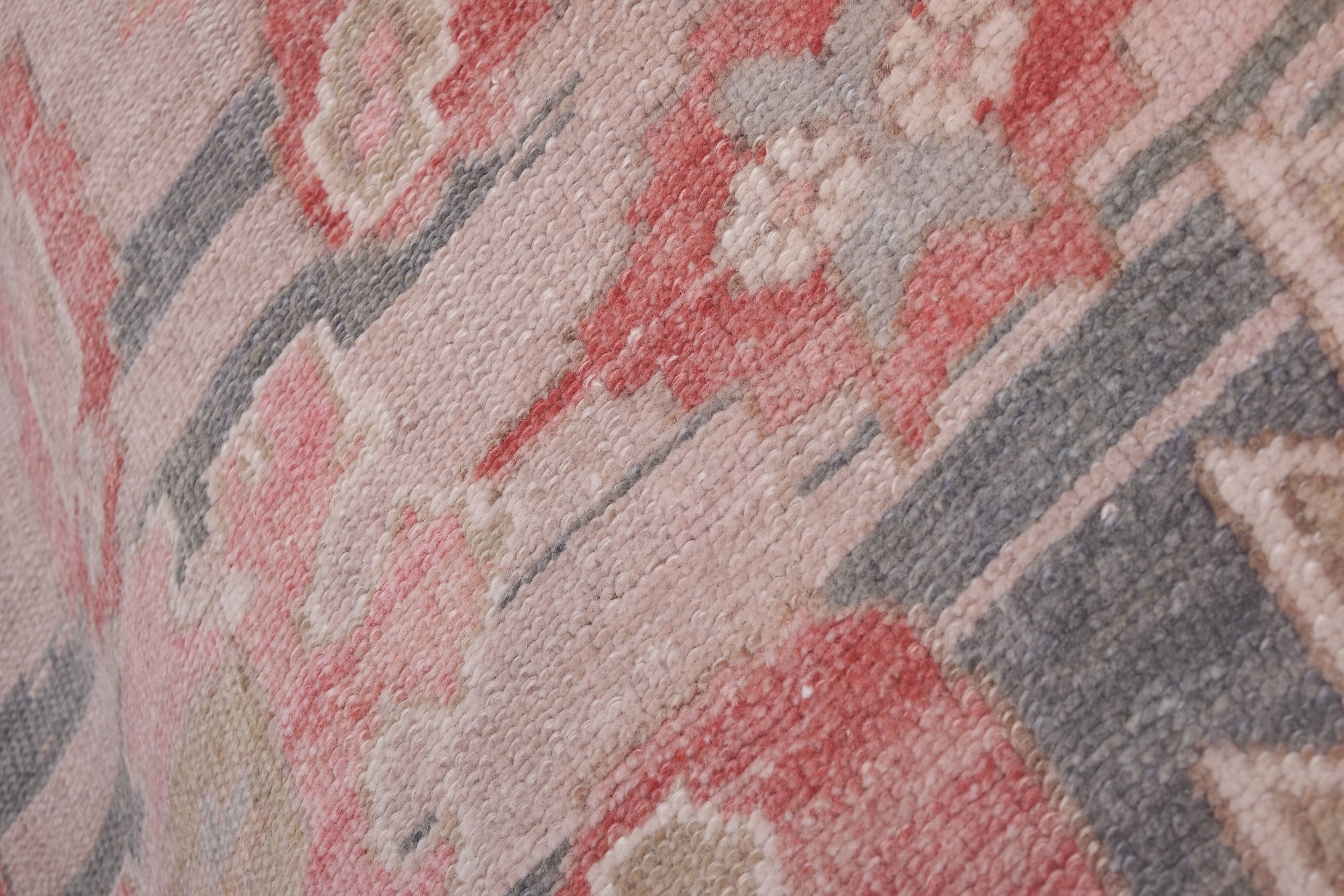 Vintage Turkish rug from Oushak, hand-woven 95x745 cm