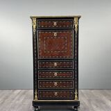 Secretary from the time of Napoleon III in marquetry and gilded bronzes, 19th century.