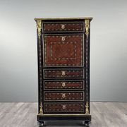Secretary from the time of Napoleon III in marquetry and gilded bronzes, 19th century.