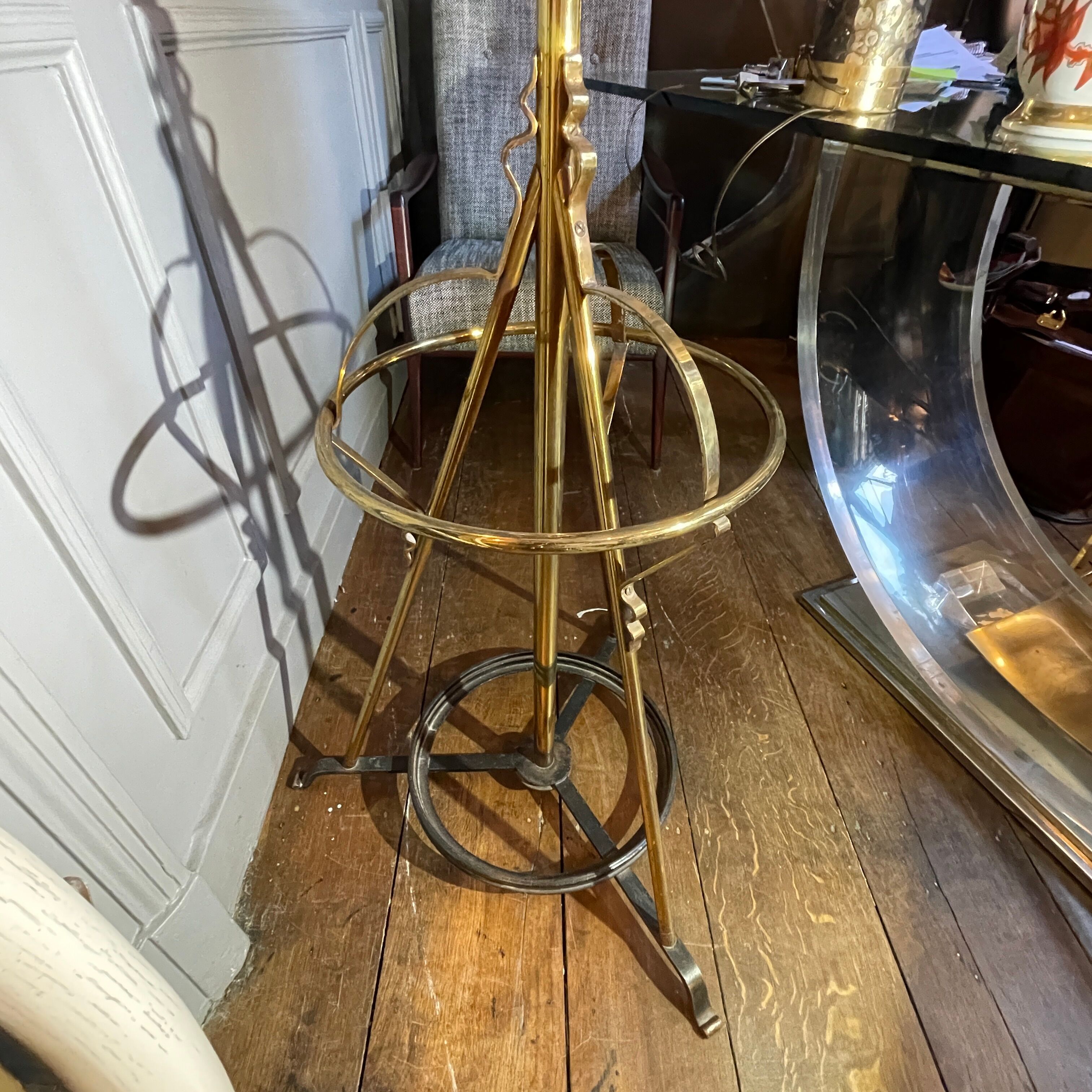 Porte manteau perroquet art nouveau arts & crafts jugendstil, bronze acier, ca 1900